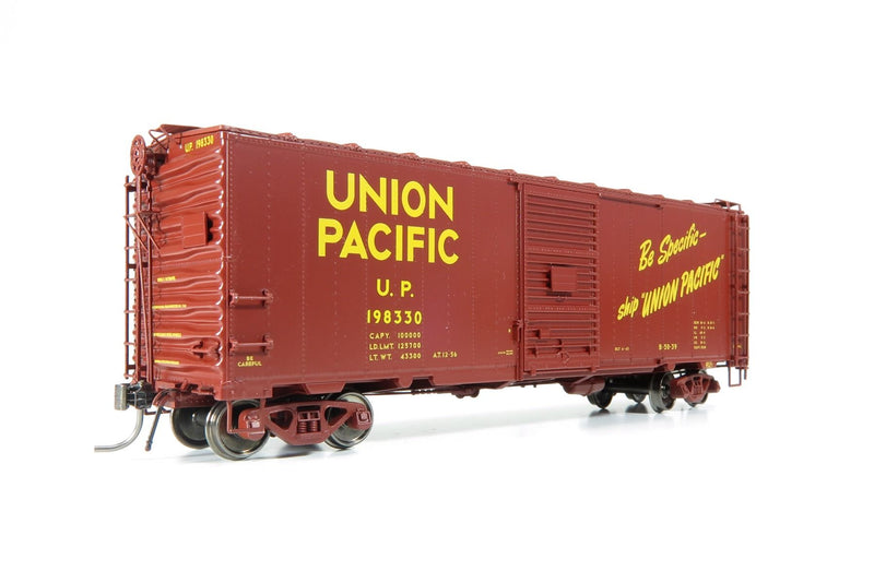 Rapido 154007A UP Class B-50-39 40' Boxcar - Ready to Run -- Union Pacific (1956 Repaint, Boxcar Red, Be Specific Slogan), HO