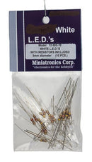 Miniatronics 1250010 Standard Light Emiting Diodes (LEDs) 5mm Diameter, White (10-pack)