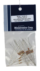 Miniatronics 1230010 Standard Light Emiting Diodes (LEDs), White (10-pack)