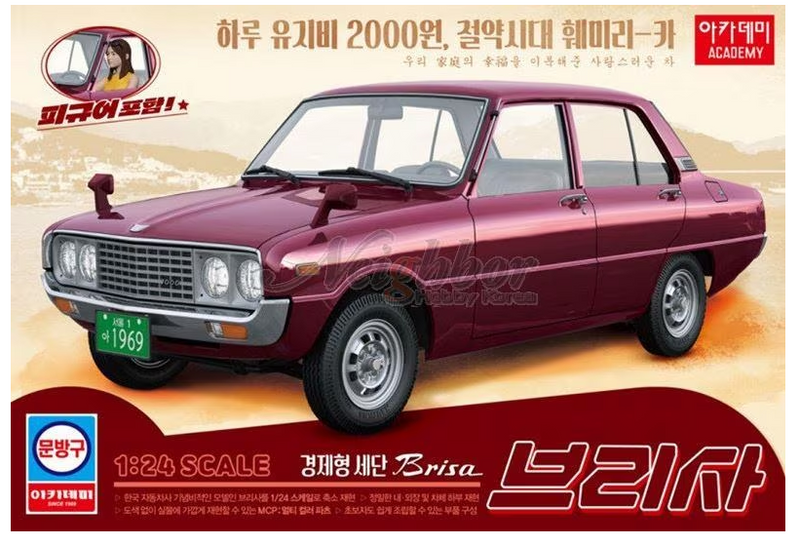 Academy Models 15617 1978 Kia Brisa 4dr w/driver 1:24