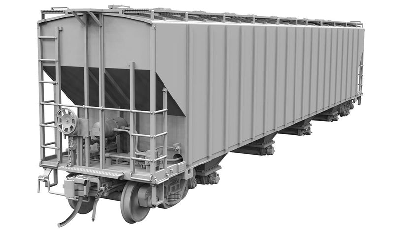 PREORDER Rapido 560005 N Procor 5820 Covered Hopper 6-Pack - Ready to Run -- Procor Ltd. UNPX (gray, low black solid lettering)