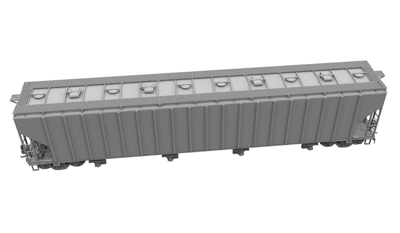 PREORDER Rapido 560007 N Procor 5820 Covered Hopper 6-Pack - Ready to Run -- Procor Ltd. UNPX (gray, No Procor Lettering)