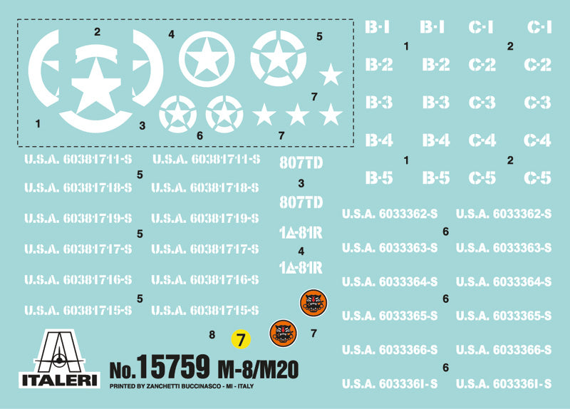 Italeri 15759 - SCALE 1 : 56 M8/M20