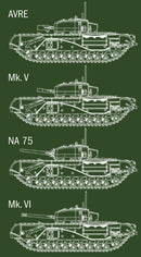 Italeri 15760 CHURCHILL Mk.III - Mk.III 75mm - MK.IV - AVRE - Mk.V - NA 75 - Mk.VI 1:56