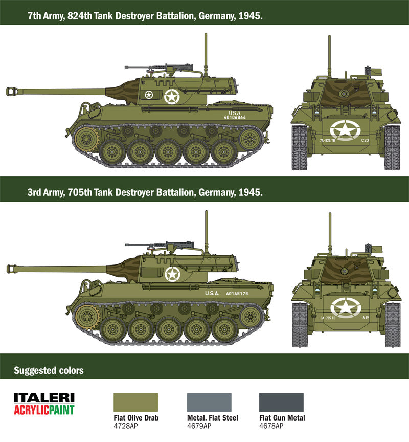 Italeri 15762 - SCALE 1 : 56 M18 HELLCAT