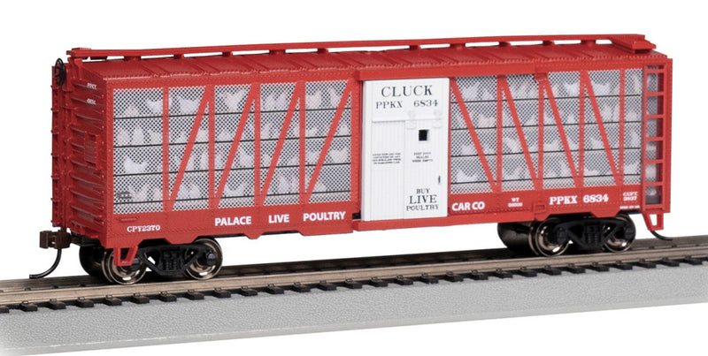 Bachmann HO 15907 Cluck with Chickens Poultry Car, Palace Live Poultry Co.