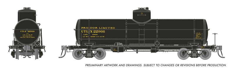 PREORDER Rapido HO 159107A Union X-3 8K gal Tankcar, Procor Limited