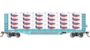Bachmann Trains HO 12925 52' Open Centerbeam Flatcar with Lumber Load, Bennett Lumber Products
