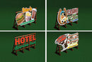 Bachmann Trains HO 39103 Outdoor Billboards, Laser-Cut Wood Kit, Set of 4