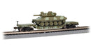 Bachmann Trains N 71388 52' Deressed-Center Flatcar with Sheridan Tank, United States Army (Green Camouflage)