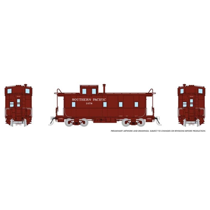 PREORDER Rapido 162010 HO SP C-40-3 Steel Caboose: SP - Serif w/o underline: