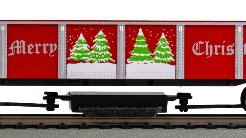 Bachmann 16343 40’ TRACK CLEANING GONDOLA CAR - CHRISTMAS - NP&S  - Ho Scale