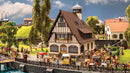 PREORDER Noch N 63401 Half-Timber Tavern with Beer Garden Laser-Cut Kit | 135.99