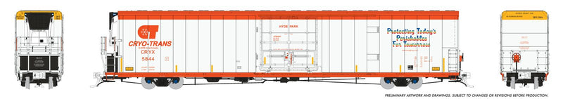 PREORDER Rapido HO 167002-3 Greenbrier 7780cuft Reefer, Cryo-Trans "All Good"