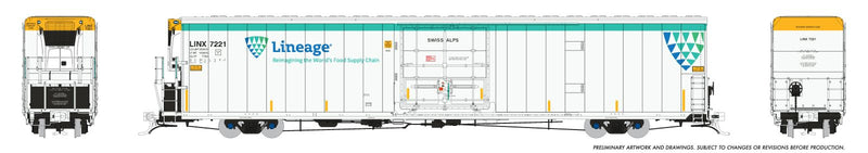 PREORDER Rapido HO 167503-3 Greenbrier 7780cuft Reefer with Sound, Lineage "Swiss Alps"