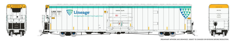 PREORDER Rapido HO 167503 Greenbrier 7780cuft Reefer with Sound, Lineage (6-Pack)