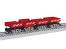 Lionel O 2-526630 Disconnect Dump Cars, 3-Rail, Christmas (red, silver, black)