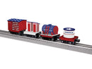 Lionel O 2-526810 Disconnect 4-Car Set, 3-Rail, USA (1 Each: Boxcar, Outhouse, Tank, Drum)