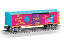 Lionel O 2-528470 Steel Boxcar, 3-Rail, Barbie 1990s (pink, blue)