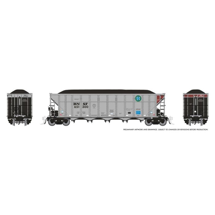 PREORDER Rapido HO 169044 AutoFlood III Rapid Discharge Coal Hopper, BNSF Railway Set
