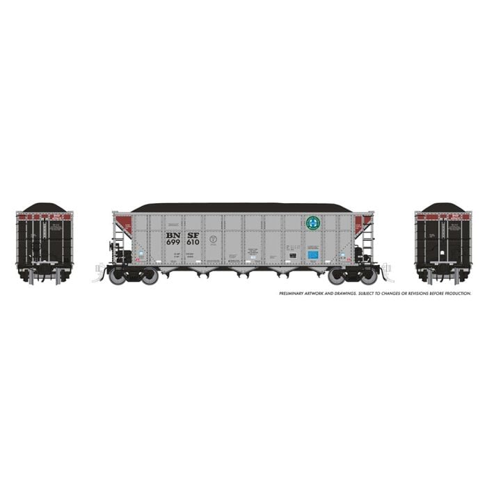 PREORDER Rapido HO 169045 AutoFlood III Rapid Discharge Coal Hopper with Load, BNSF Railway