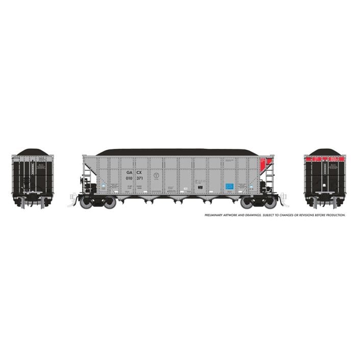 PREORDER Rapido HO 169049 AutoFlood III Rapid Discharge Coal Hopper with Load, GATX Capital GACX Set