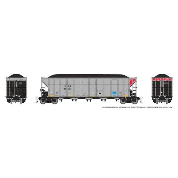 PREORDER Rapido HO 169055 AutoFlood III Rapid Discharge Coal Hopper with Load, Tennesee Valley Authority Set