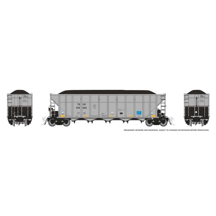 PREORDER Rapido HO 169060 AutoFlood III Rapid Discharge Coal Hopper with Load, Luminant TXUX Set