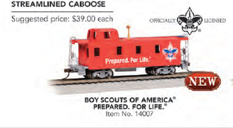 Bachmann HO 14007 Streamlined Caboose with Offset Cupla, Boy Scouts of America