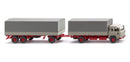 PREORDER Wiking HO 45502 1963-71 Magirus 235D Flatbed Road Train, Pebble Grey