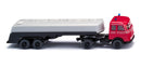PREORDER Wiking HO 80696 1959-63 Mercedes-Benz Pullman Tractor with Tank Trailer, Fire Department
