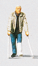 Preiser HO 28019 Individual Figure, Pedestrians, Man with Broken Leg