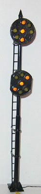 NJ International 3047 Pennsylvania Railroad Position Light LED Signal -- Single Mast Dual-Head, O SCALE