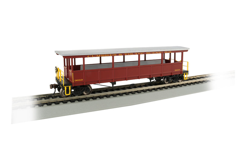 Bachmann Silver Series HO 17433 Open Sided Excursion Car, Cumbres and Toltec