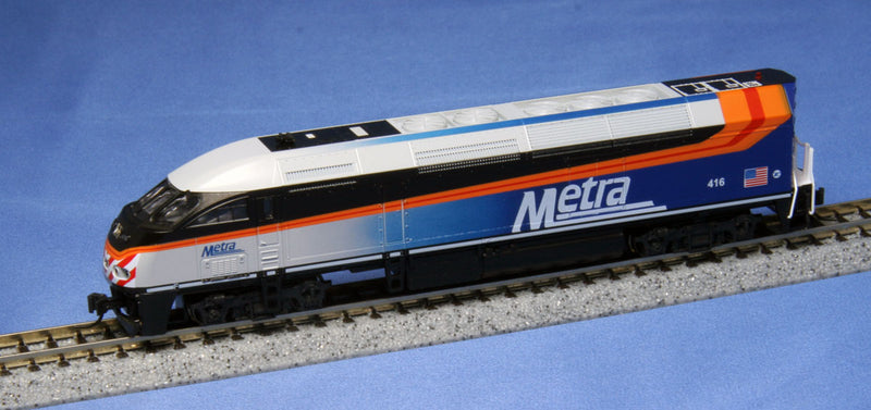 PREORDER Kato N 1068701SCA MP36PH Chicago Metra Gallery Bi-Level Commuter Train Set with Cab Car Sound & Lights, Chicago Metra (4-Pack) (DCC & Sound-Equipped)
