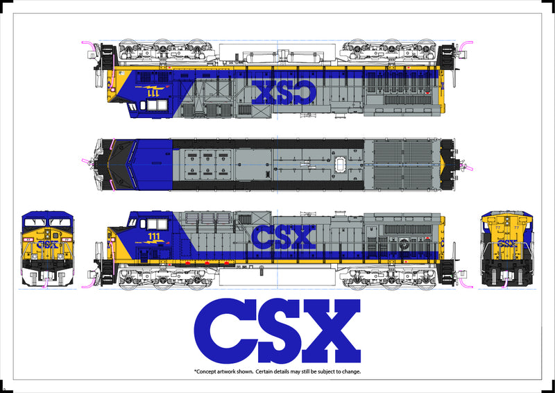 PREORDER Kato 1767044S N GE AC4400CW Low Numberboards - Sound and DCC -- CSX