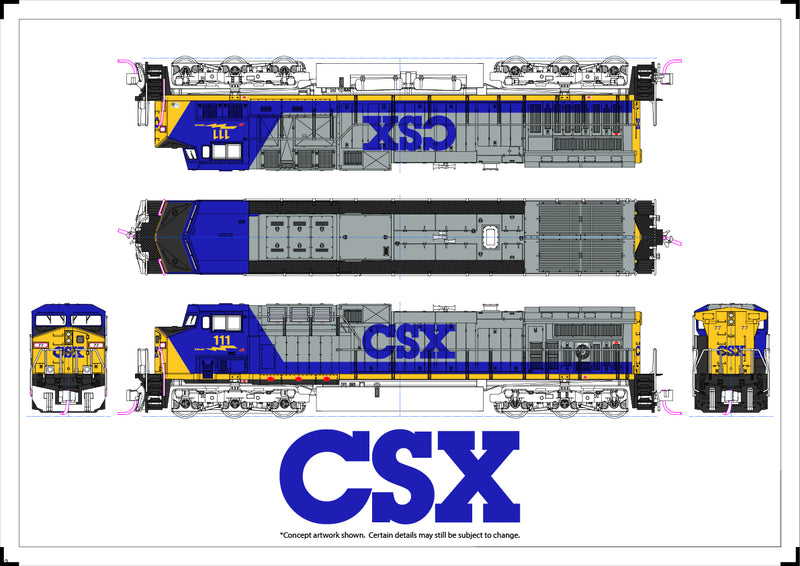 PREORDER Kato 1767043DCC N GE AC4400CW Low Numberboards - DCC -- CSX