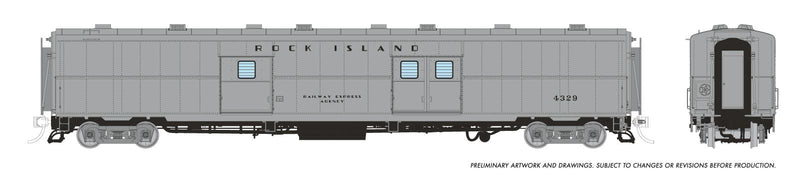 PREORDER Rapido HO 176027 Pacific Car & Foundry Economy Baggage Car, Rock Island