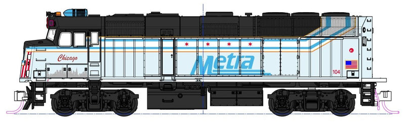 Kato N 176CHICAGO F40PH, Chicago Metra "City of Chicago"