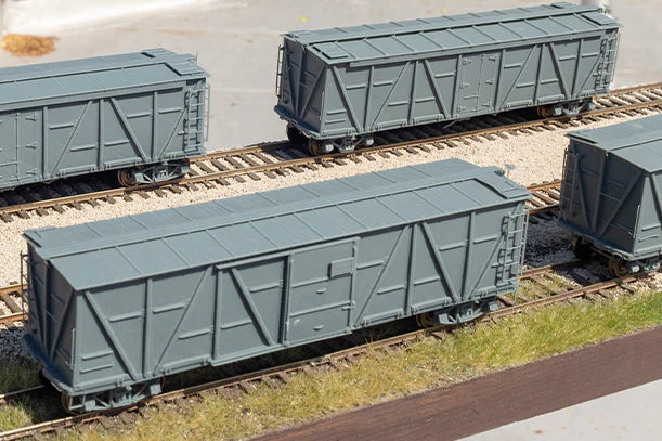 PREORDER Rapido 177003 HO Class X23 Wood Boxcar 6-Pack - Ready to Run -- Pennsylvania Railroad (Tuscan, white, Lines Lettering)