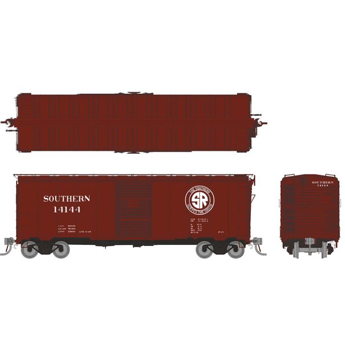 PREORDER Rapido HO 180003A 1937 AAR 40' Boxcar with Square Corner, Southern Railway | 52.2