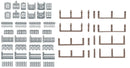 Faller HO 180426 Villa Fence Kit, Gray 76-1/4" Total | 13.33