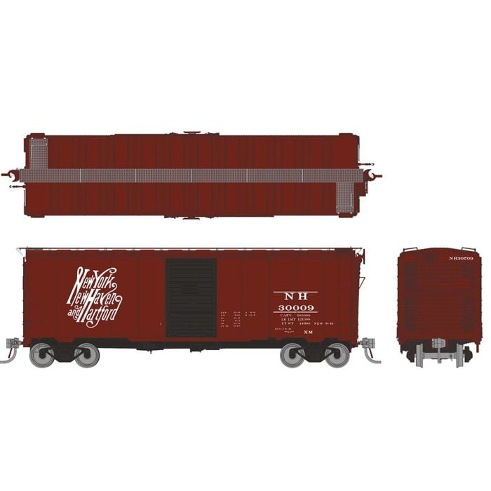 PREORDER Rapido HO 181005A 1937 AAR 40' Boxcar with Round Corner, New Haven | 52.2