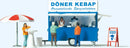Preiser HO 10747 Kebab Concession Trailer with Accessories, German Lettering