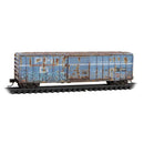 Micro Trains Line #025 44 366  50' Rib-Side Single-Door Boxcar No Roofwalk - Ready to Run -- Sabine River & Northern SRN #1898 (Ex-PH&D, Weathered, blue, Per Diem #6), N Scale