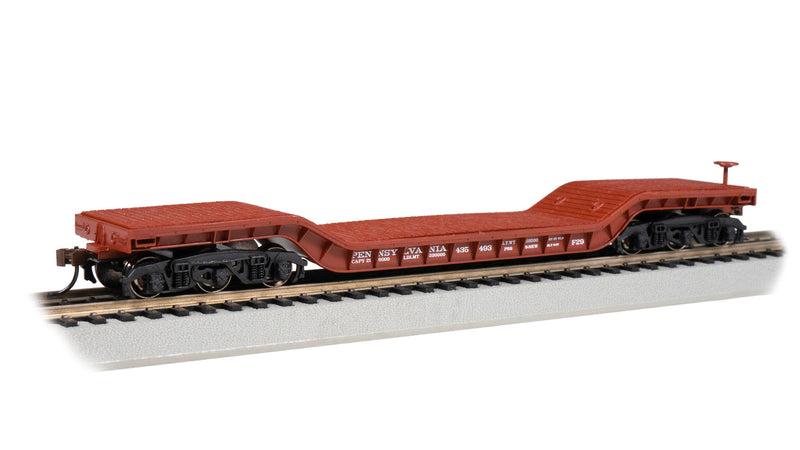 Bachmann 18339 52' Depressed-Center Flatcar - Ready to Run - Silver Series(R) -- Pennaylvania Railroad