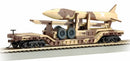 Bachmann HO 18340 52' Center-Depressed Flat Car with Missile, Desert Camouflage