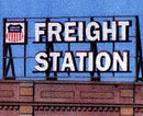 Blair Line 1503 Laser-Cut Wood Billboards, Small for Z, N & HO, Freight Station with 30 Railroad Heralds 2-1/2" Wide x 1-3/8" Tall 6.2 x 3.4