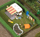 Busch HO 6023 Miniature Scene, Camping Trailer Scene