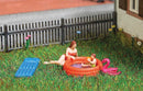 Busch HO 7862 Wading, Kids' Pool, Action Set, Pool, 2 Figures, Inflatable Toy